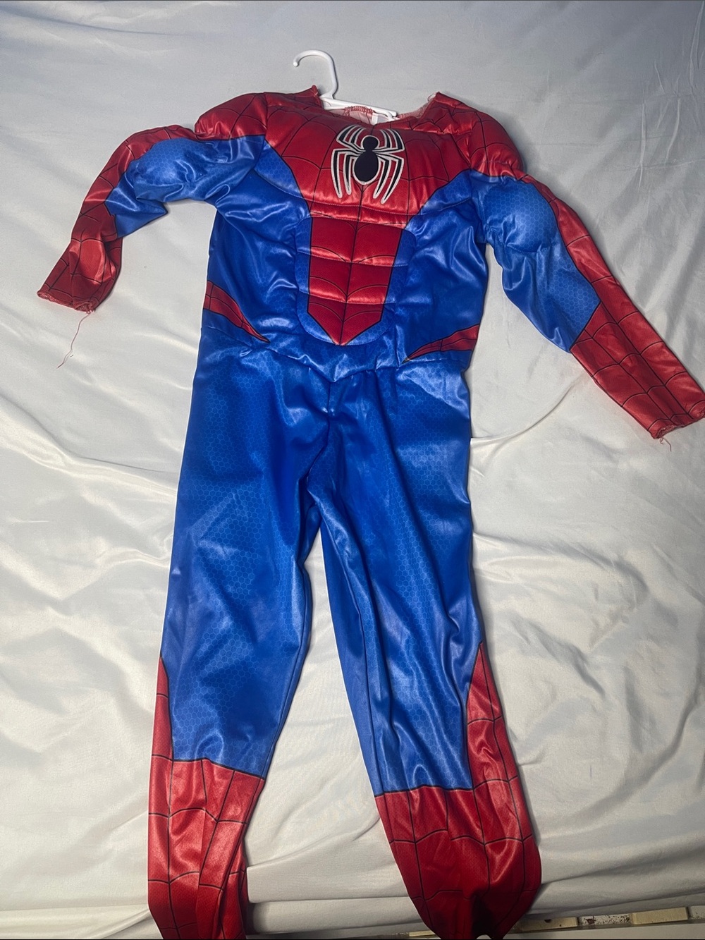 Kids Blue and Red Superhero Costume with Spider Emblem